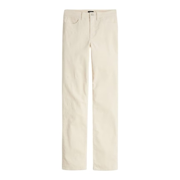 J Crew Factory Ivory Corduroy Full Length Essential Straight Womens Size 35 Tall - Picture 3 of 13
